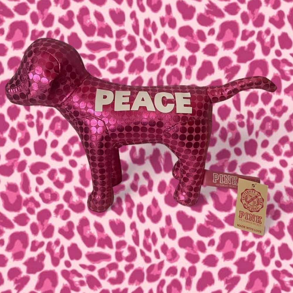 2009 NWT Victoria’s Secret PINK • Metallic Pink Disco Dog Plush